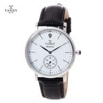 [TANDY] Diamond Men Leather Watch DIA-1902M – Real Diamond Index, Precisely Cut Die-Cast Glass, Timeless Design for the Modern Gentleman